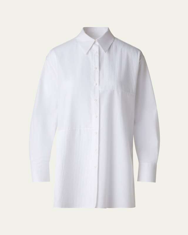 Textured Cotton Voile Oversized Shirt